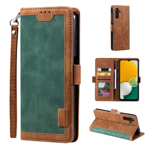 Samsung Galaxy A16 5G Retro Splicing Horizontal Flip Leather Phone Case - Green